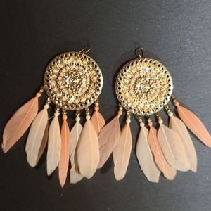 2/$20 *Pink Feather Earrings ( bebe )